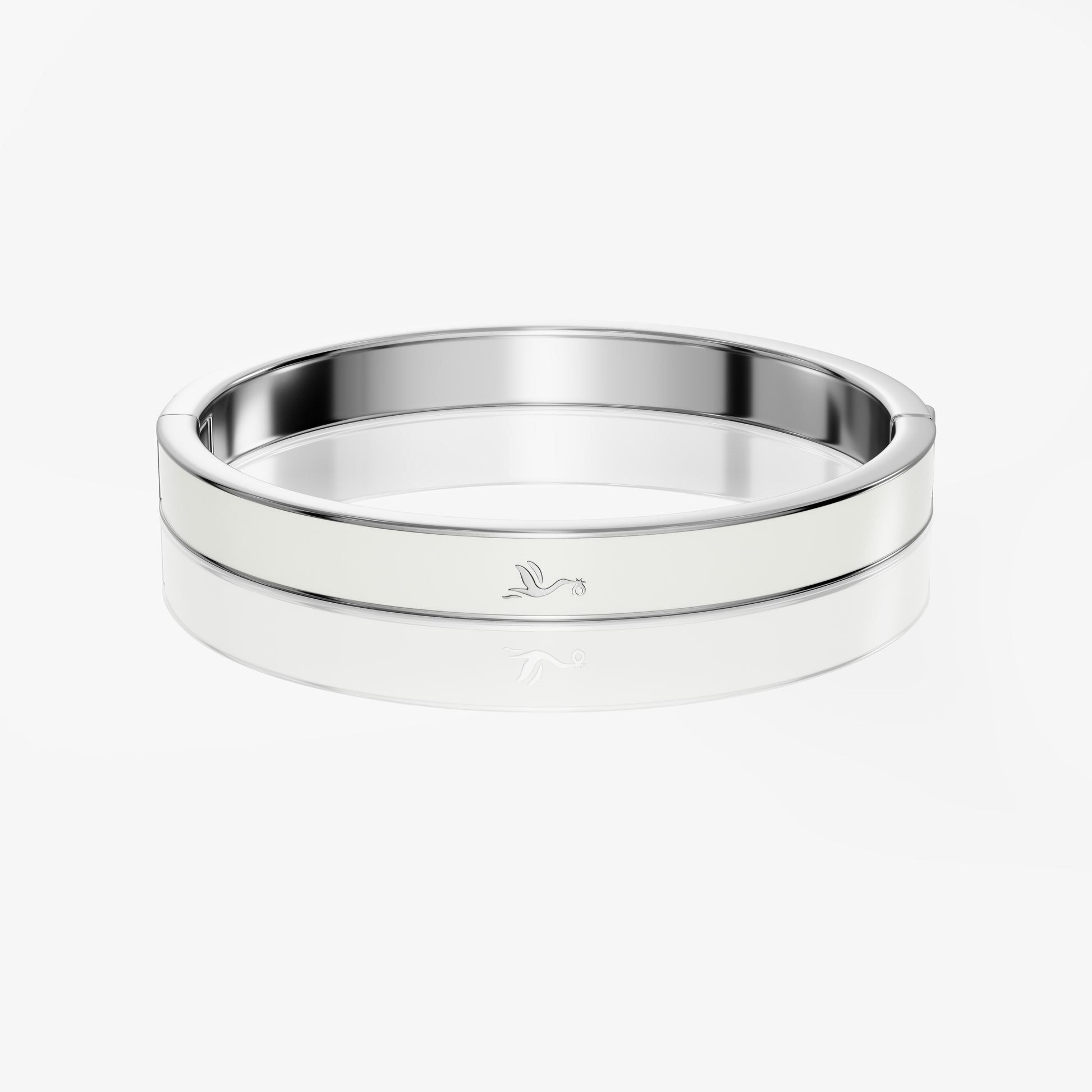 Delicate Vivi Coo motherhood stork bracelet in silver celebrating pregnancy and birth