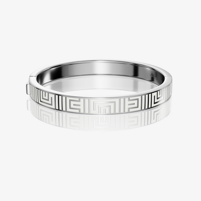 Motherhood Vivi Coo Tapuat bracelet with spiral design in sterling silver, back view, back view